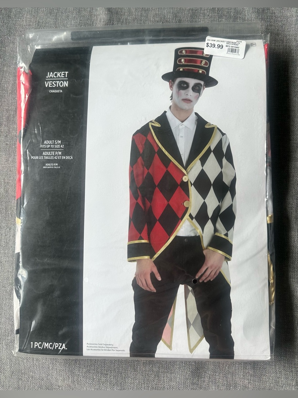 Men’s Circus Harlequin Jacket Halloween Costume